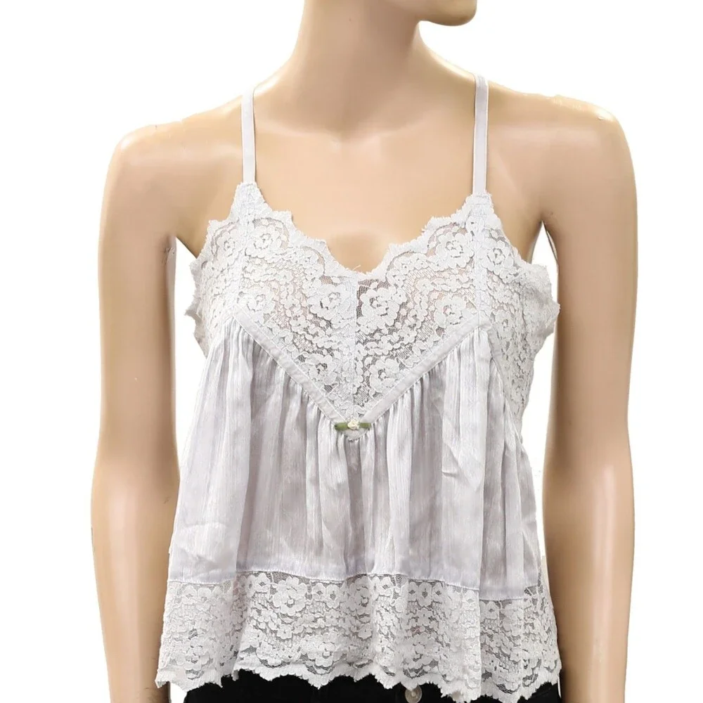 Intimately Free People Fiona Satin Printed Cami Tank Top Sleeveless XS 289535